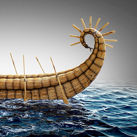 Digital reconstruction of prehistoric boats in ancient Caspian Sea region.