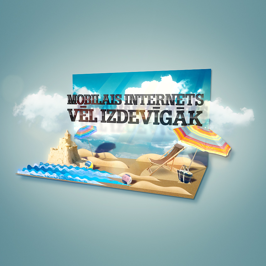 Pop-up book style TV advertisement for one of the largest mobile services provider in Latvia.