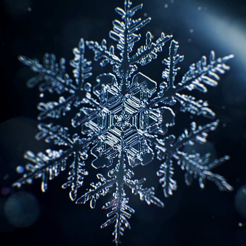 Snowflake Growth 3D Animation