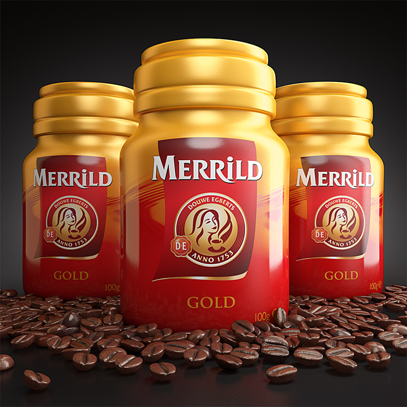 Renders of new Merrild Coffee's packaging design